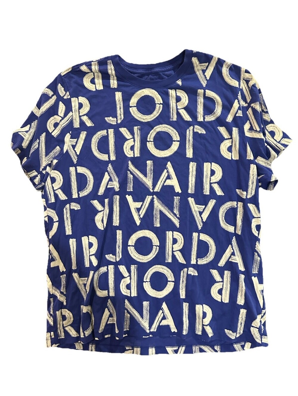 Nike Air Jordan All Over Print T Shirt Blue White Graphic XXL Jumpman